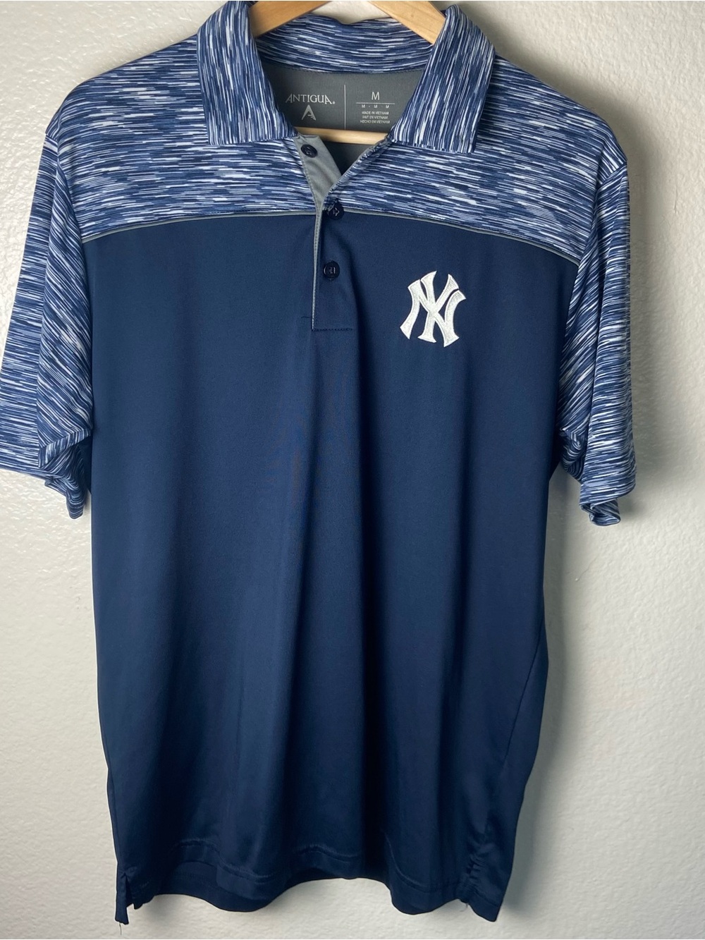 Antigua Navy and Heathered Blue New York Yankees Performance Polo